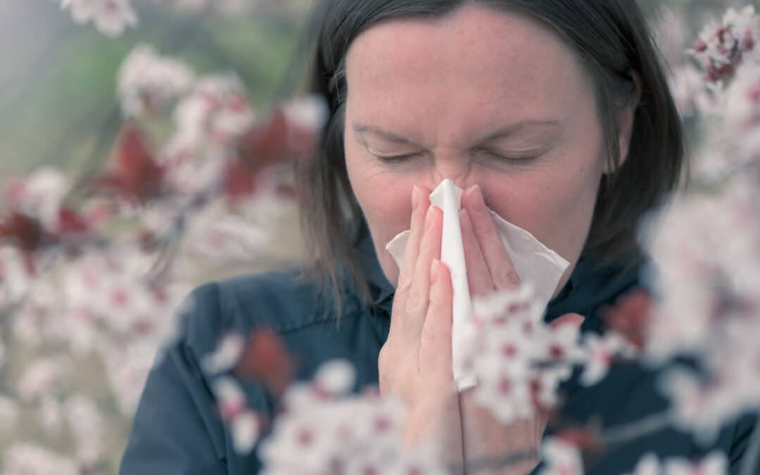Woman suffering from allergies